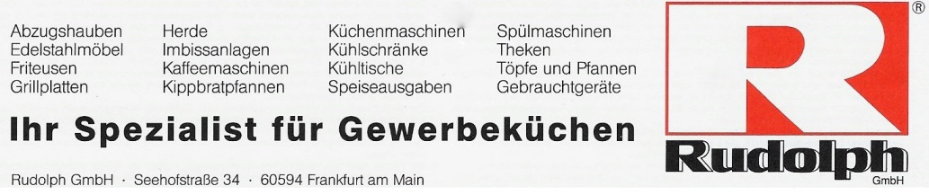 Rudolph GmbH Frankfurt  Gewerbeküchen Gastronomie Kundendienst